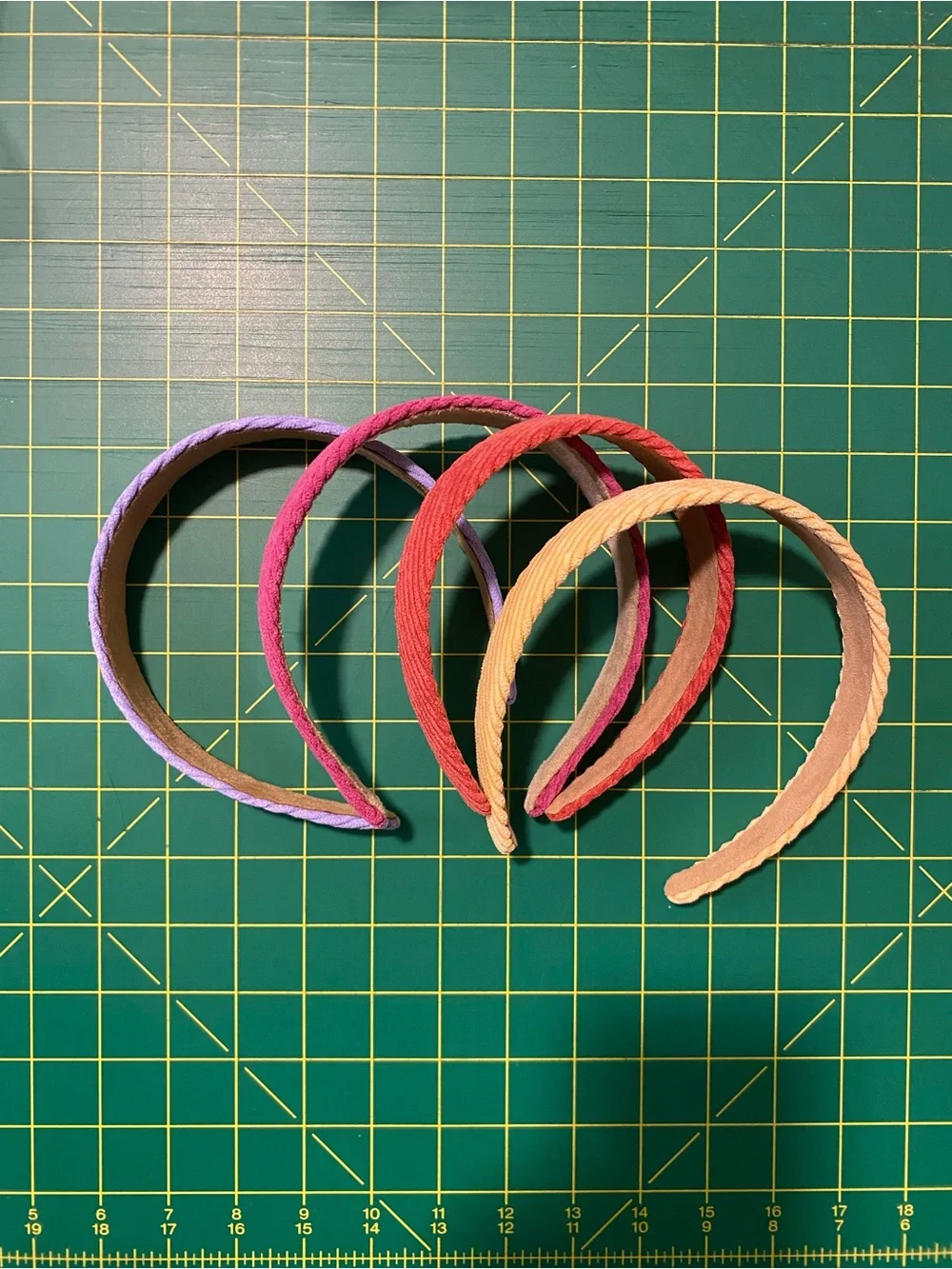 Colorful Fabric Headband Set - Pink, Purple, Red, Orange -